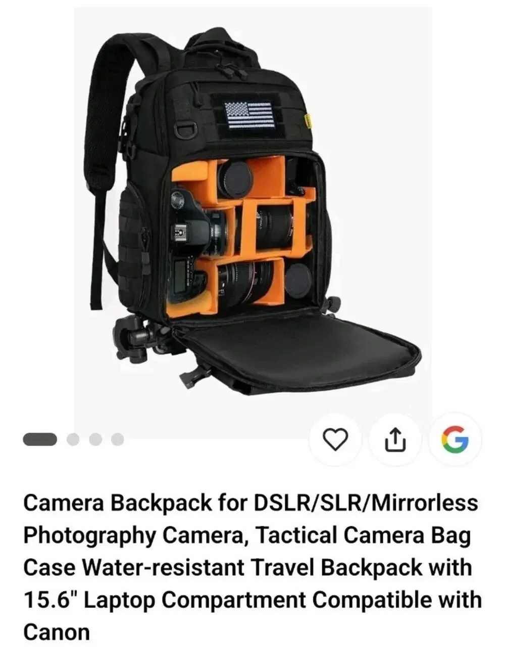 Camera Backpack for DSLR/SLR/Mirrorless Photography Camera, Tactical Camera B...